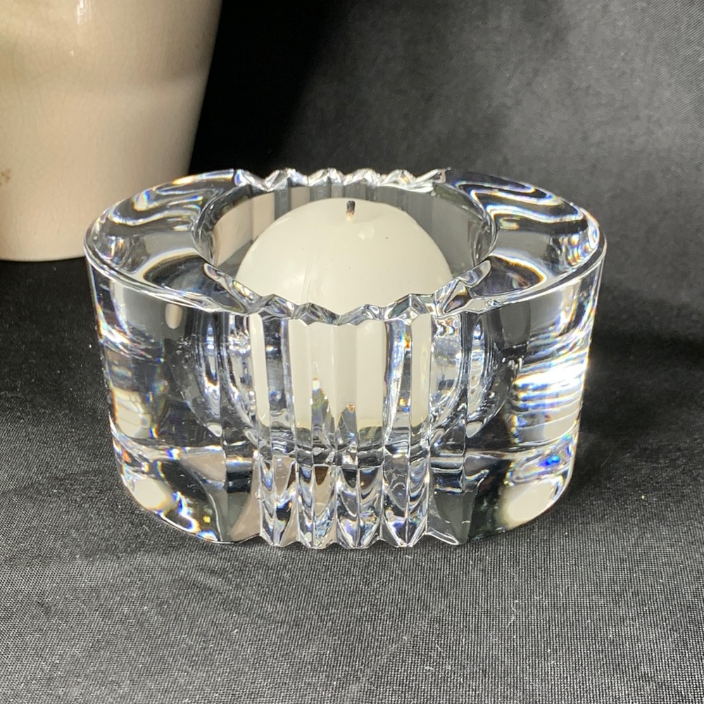 Beautiful Mikasa Crystal Oval Votive Candle Holder made in Slovenia